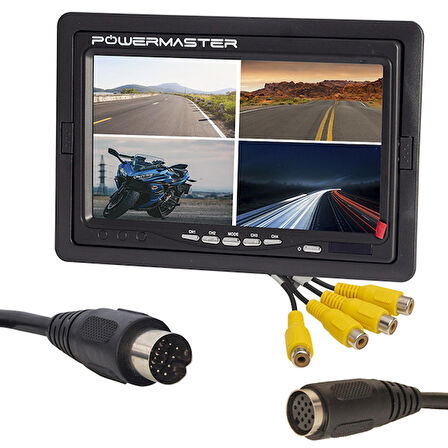 Powermaster PM-16804 7'' 800 x 480P Quad Dijital  Araç İçi Monitör