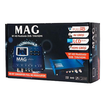 MAG MG-17313 LCD EKRANLI HD-RF CONVERTER FULL HD DVB-T ENCODER MODULATOR (DVB-T/AV/HDMI)