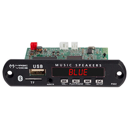 Magicvoice MP5 USB-SD-MMC-Bluetooth 12V-500mA Kumandalı Oto Teyp Çevirici Dijital Video Player Board