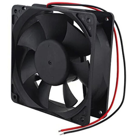 Powermaster 12x12 Bilgisayar Fan 12 Volt 0.25 Amper 120x120x38mm 2 Kablolu Soketli Plastik Kasa