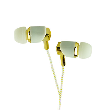 Powermaster W-8 Mikrofonlu Kulak İçi Kulaklık Gold Gri
