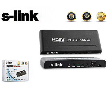 POWERMASTER PM-12081 1.4V 1080P 4K*2K 4 PORT HDMI SPLITTER DAĞITICI ANFİLİ