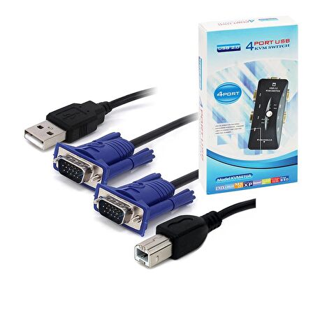POWERMASTER PM-15166 4 PORT USB MANUEL BUTONLU KVM SWITCH