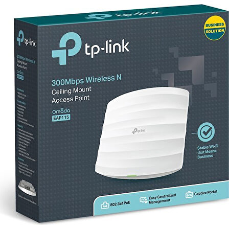 TP-LINK EAP115 300 MBPS POE KABLOSUZ N TAVAN TİPİ ACCESS POINT