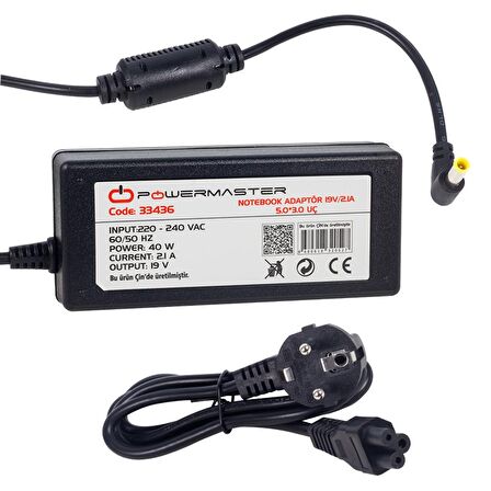 NOTEBOOK ADAPTÖR PM-33436 SAMSUNG 19V/2.1A 5.0*3.0 UÇ POWERMASTER