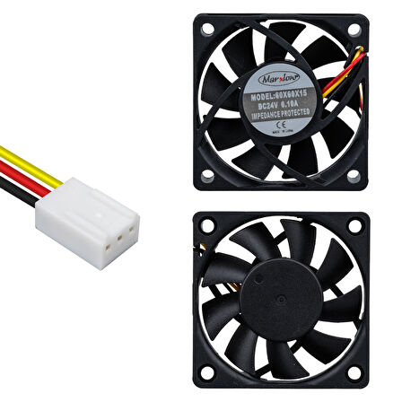 MARXLOW IC-216A 60X60X15 MM 6X6 24 VOLT DC 0.08 AMPER 3 KABLOLU FAN