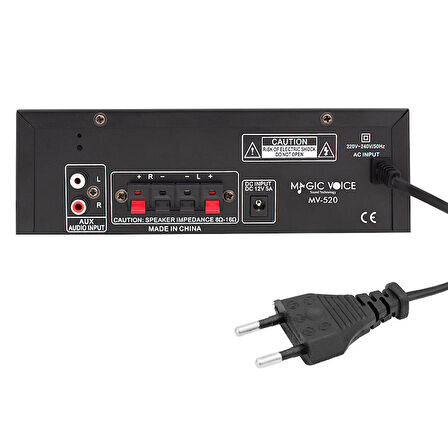 MAGICVOICE MV-520 30W USB/SD/UK BLUETOOTH EKO-2 MİK.TDA 7377 Lİ *2 GİRİŞ,UK LI 220/12V TRAFOSUZ ANFİ