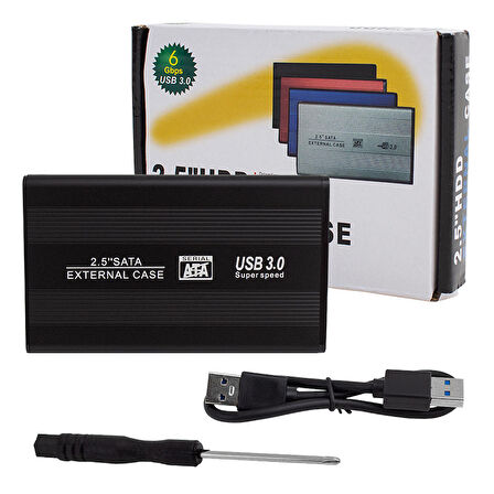 POWERMASTER PM-13948 2.5 USB 3.0 SATA HDD KUTUSU + 20 CM KABLO + TORNAVİDA HEDİYELİ