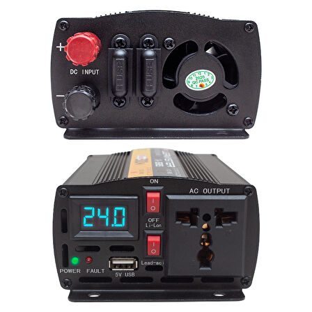 POWERMASTER PWR300-24 TEK DİJİTAL EKRAN 24 VOLT - 300 WATT MODIFIED SINUS WAVE INVERTER