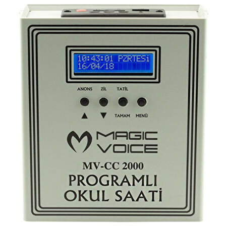 Magicvoice 6 Melodili USB Duvar Tipi Programlı Akıllı Dijital Okul Saati 24 Ders Programlanabilir