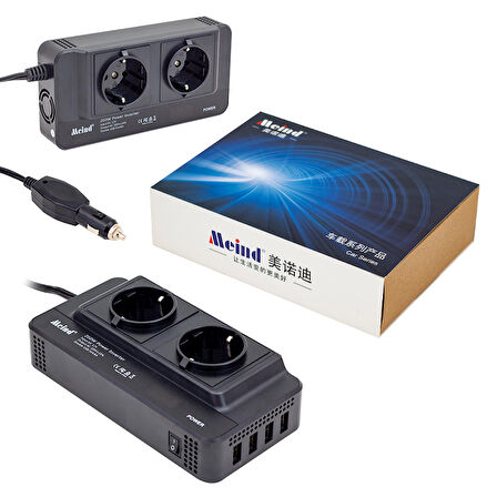 POWERMASTER PM-19827 12 VOLT - 200 WATT 4 USBLİ DİJİTAL ÇAKMAKTAN POWER INVERTER