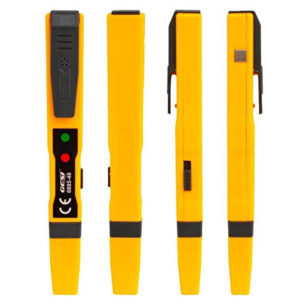 Gesi 6885-48 Dedektörlü Faz Kontrol Kalemi Voltaj Test Aleti Ac Voltaj Dc Gerilim Ölçer Ölçüm Cihazı