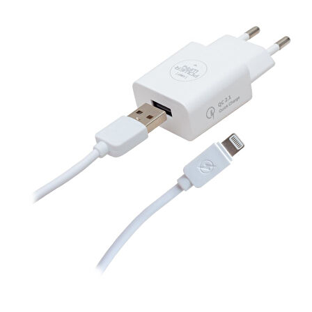 Powerway X-907 5 Volt 3000 mA Hızlı Şarj Başlık Adaptörü iPhone Kablo İphone İçin Şarj Aleti Cihazı