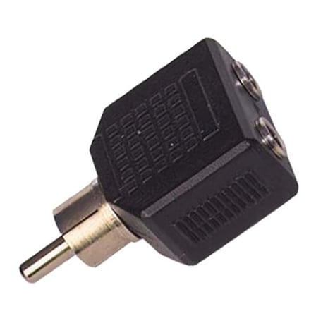 Rca Erkek - 3.5 Mm Stereo 2 Dişi Çevirici Jack (10 Adet)