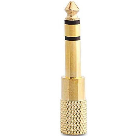 6.3 Mm Stereo Erkek-3.5 Mm Stereo Dişi Sarı Metal Gold Jack Fiş Çevirici (5 Adet)