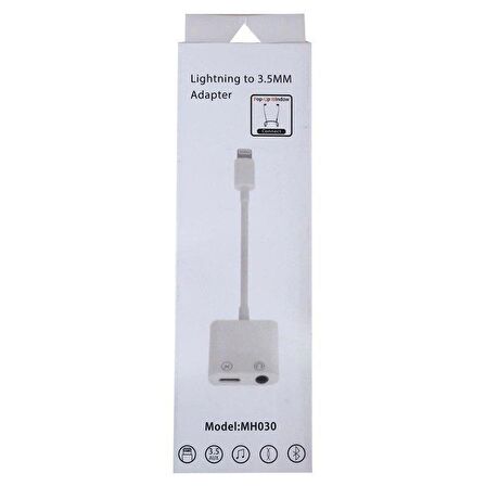 POWERMASTER MH030 IPHONE KABLO TİP ŞARJ VE LIGHTNING KULAKLIK ÇOKLAYICI