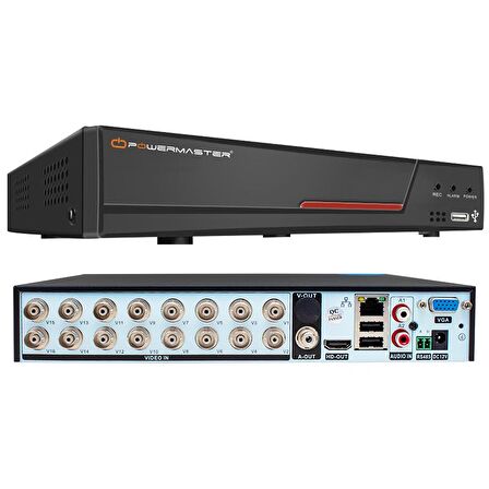 POWERMASTER PM-4409 6IN1 16 KANAL 5MPN DVR KAYIT CİHAZI H265