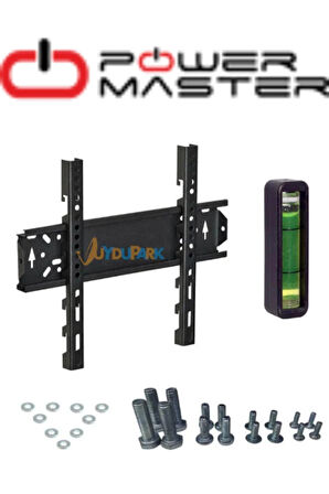 Powermaster 32''- 55'' 16 Adet Vida Setli+ Su Terazili Kilitli Led Tv Duvar Askı Aparatı