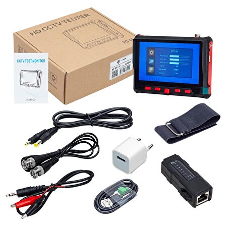 MAGBOX MG-4880 AHD+TVI+CVI+CVBS 8 MP DESTEKLİ 5 LCD EKRANLI KAMERA TEST CİHAZI