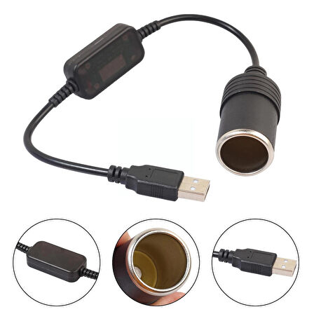 POWERMASTER USB 2.0 5 VOLT - 2 AMPER TO 12 VOLT - 0.8 AMPER ÇAKMAK FİŞİ DİŞİ ÇEVİRİCİ