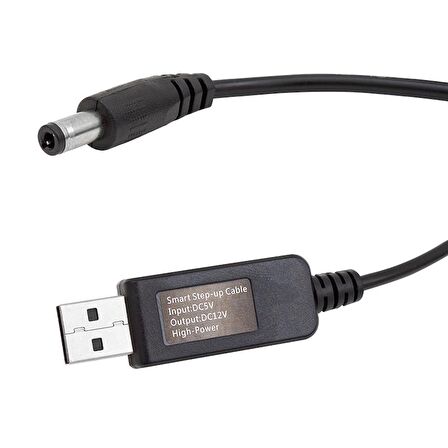 POWERMASTER PM-6053 USB TO DC 5.5*2.5MM UÇLU 12 VOLT - 1 AMPER 5 VOLT TO 12 VOLT ÇEVİRİCİ ADAPTÖR