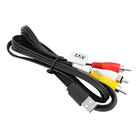 Ayt 3 RCA USB Çevirici 1.2 Metre Kablo Renkli Soket Usb Dönüştürücü Çevirici