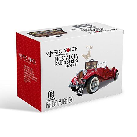 MagicVoice MV-114BT USB - SD - FM - Bluetooth Destekli Nostaljik Radyo