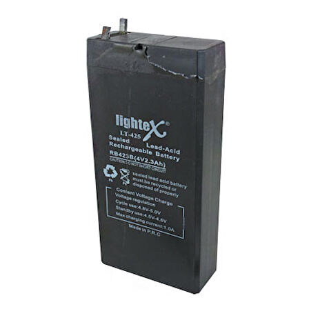 LIGHTEX LT-425 4 VOLT - 2.3 AMPER AKÜ (100 X 50 X 20 MM)