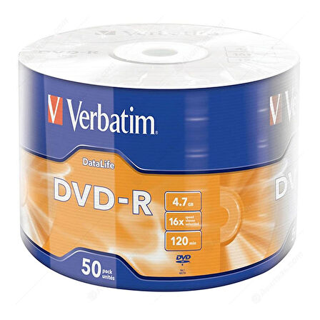 Ayt Verbatim DVD R 4.7 GB 16 x 120 Dk 50 li Paket Boş Dvd Cd Si