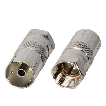 F Konnektör Erkek 60 Ohm Dişi Çevirici Metal Konnektör (5 Adet)