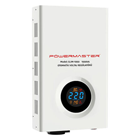 Powermaster SLIM-1000 Otomatik Voltaj Kombi Regülatörü 220V Ev Tipi Regülatör 220 Volt 1000 Watt