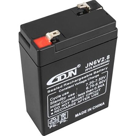 GDJN JN6V2.8 6 VOLT - 2.8 AMPER DİK AKÜ (66 X 33 X 97 MM)