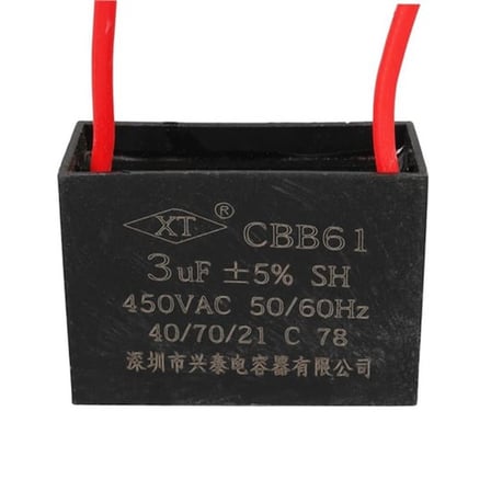 3 uF 450 Volt Kablolu Kare Tip Kutupsuz Kondansatör (5 Adet)