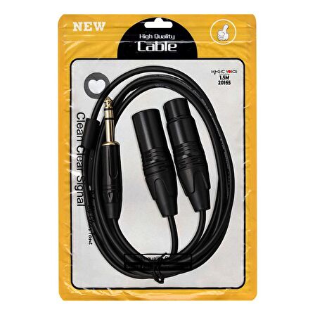 MAGİCVOİCE LD390A CANON ERKEK DİŞİ + 6.3 MM STEREO ERKEK 1.5 METRE KABLO