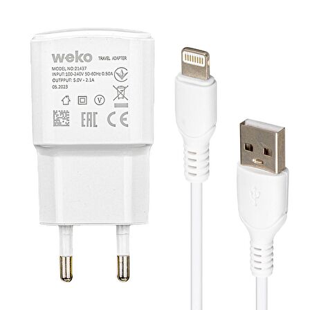 Weko Wk-21437 Lightning Hızlı Şarj Aleti Beyaz