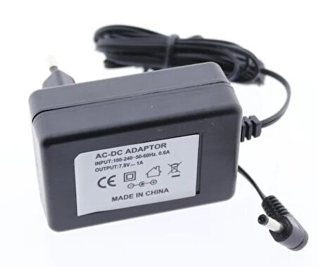 WEKO 7.8 VOLT - 1 AMPER 5.5*2.5 UÇLU YERLİ ÜRETİM PRİZ TİPİ ADAPTÖR