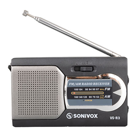 Sonivox Vs-r3 Siyah Renk Mini Cep Radyosu Deprem Çantasına Uygun Fm Radyo Mutfak Radyosu