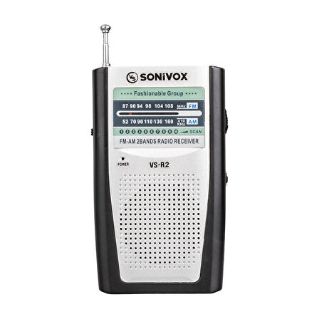 Sonivox Vs-r2 Gümüş Renk Mini Cep Radyosu Deprem Çantasına Uygun Fm Radyo