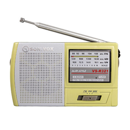 SONIVOX VS-R321 KREM RENK CEP TİPİ ANALOG FM RADYO