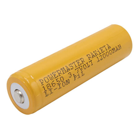Powermaster 3.7 Volt 1200 Mah 18650  Başlıklı Şarj Edilebilir Tekli Pil