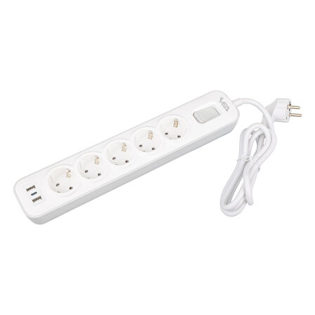 Vea VE-NOVA105U A Class 5 li Anahtarlı 1.5 Metre Grup Priz 2 Usb Li 4000 Watt 16 Amper Uzatma Kablosu