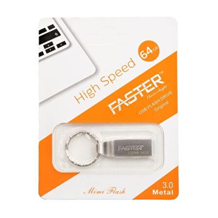 Faster Flash Bellek 64 Gb Anahtarlık Tipi Usb Flash Bellek Metal