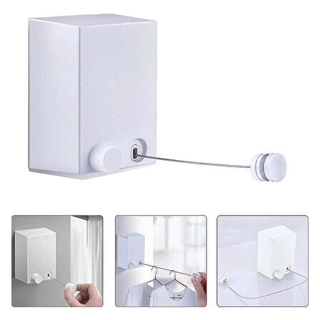 Sunup SN-22743 Ayarlanabilir Paslanmaz Çelik Halatlı Geri Çekilebilir Askılık