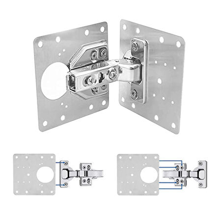 Sunup Paslanmaz Çelik Delikli Mobilya Menteşe Onarım Braket Kiti 6 Adet Vida Hediyeli  