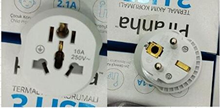 AMERİKAN İNGİLİZ FİŞ ADAPTÖR ÇEVİRİCİ 16A 250V NK-605K