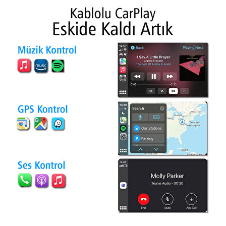 Powermaster PM-24508 Wireless Kablosuz Apple iphone Carplay Araç İçi Ekran yansıtma 4.0 Versiyon 