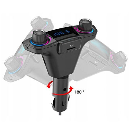 Ayyt Powermaster PM-22010 Bluetooth SD Hafıza Kartı Aux Flash Bellek FM Transmitter Oto Araç Çakmaklık Müzik Aktarıcı