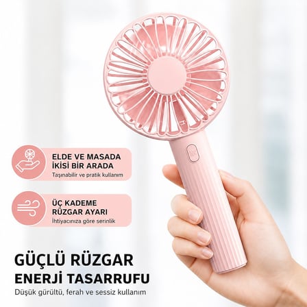 PowerMaster PM-25084 Yeşil Şarjlı El Vantilatörü