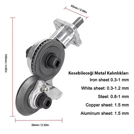 POWERMASTER ŞARJLI - ELEKTRİKLİ EL MATKABI METAL PLAKA KESİCİ APARATI (ALÜMİNYUM, BAKIR, DEMİR)