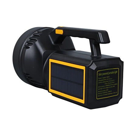Powermaster W5193 Solar Şarjlı El Feneri Uzun Mesafe Işıldak